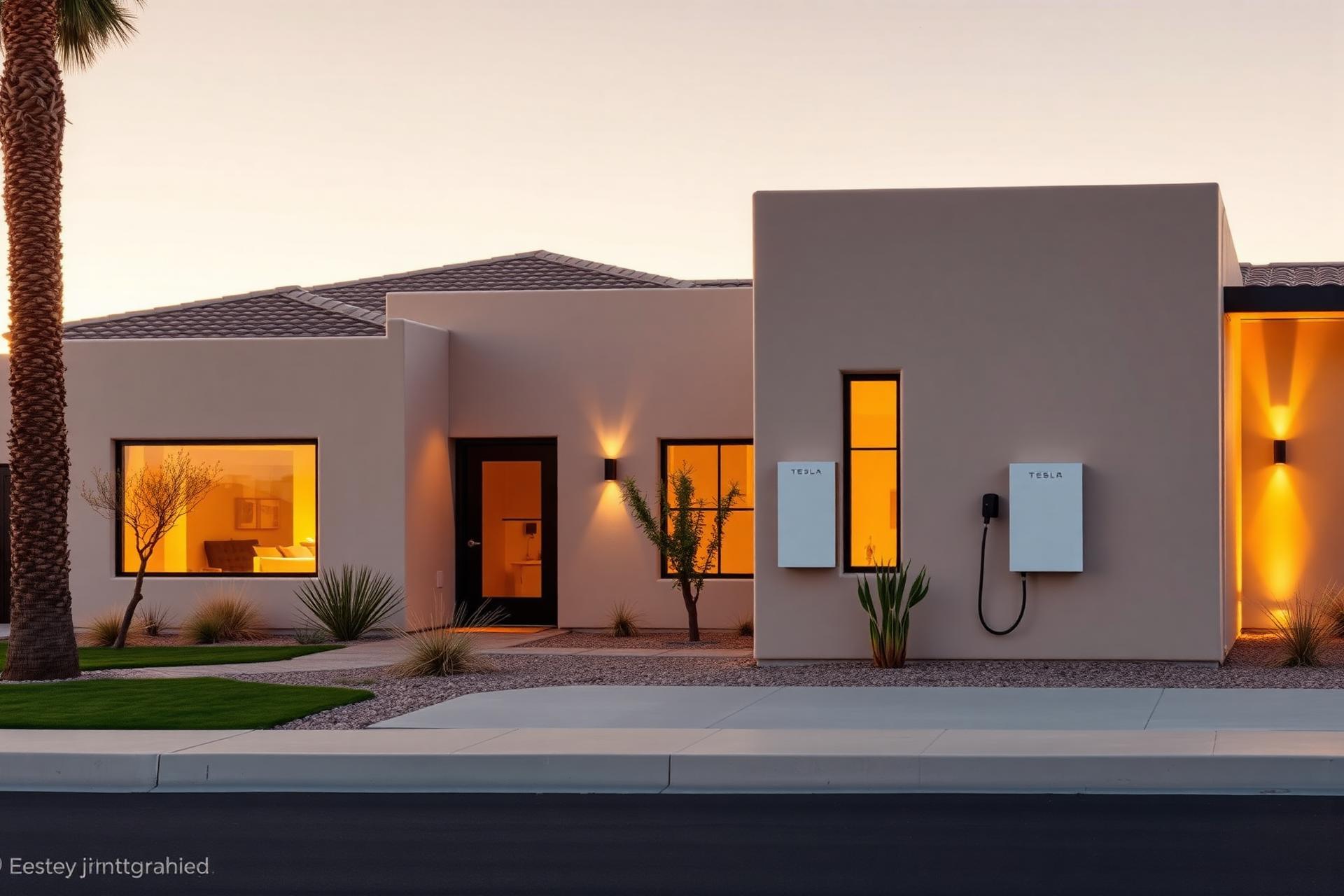 Modern Las Vegas home with Tesla Powerwall and EV charger